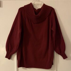 SHEIN Burgundy Cowl Neck Sweater